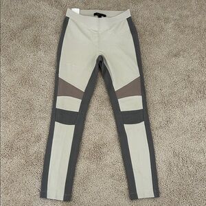 BCBCMaxazria Colorblock High-Waist Leggings in Cream, Gray & Taupe